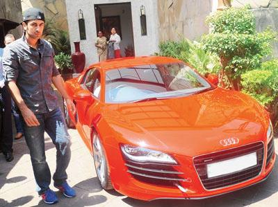 Ranbir Kapoor In His Red Audi R8 | CarTrade Blog